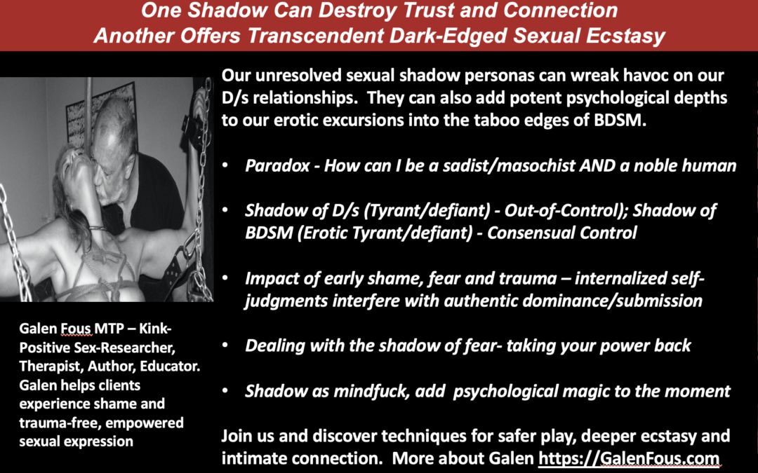 Shadow Archetypes of D/s and BDSM – October 14th  7-9pm Berlin time – online webinar
